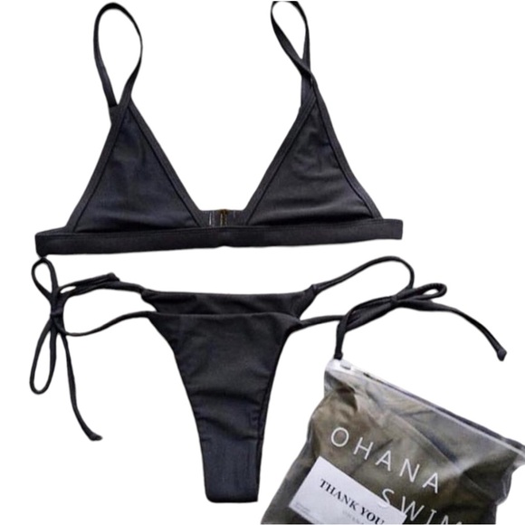 BASIC BAE Gray Bikini NEW Sz 0/S - Picture 3 of 4